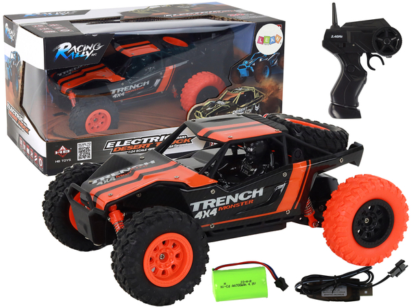 Autko Terenowe Zdalnie Sterowane R/C 1:24 Pomarańczowe 