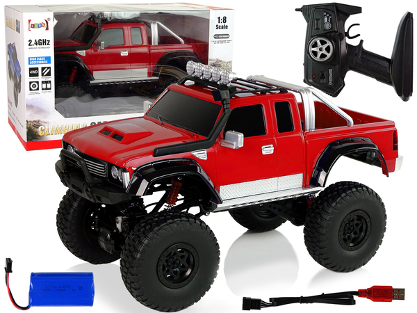 Auto Off- Road R/C 2.4G Climbing Car 1:8 Czerwony 4x4	