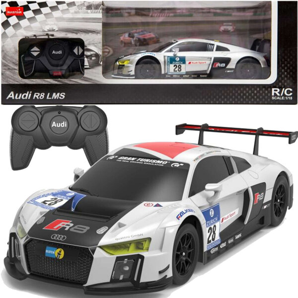 Auto R/C 1:24 Zdalnie Sterowane Sportowe AUDI R8 LMS Białe