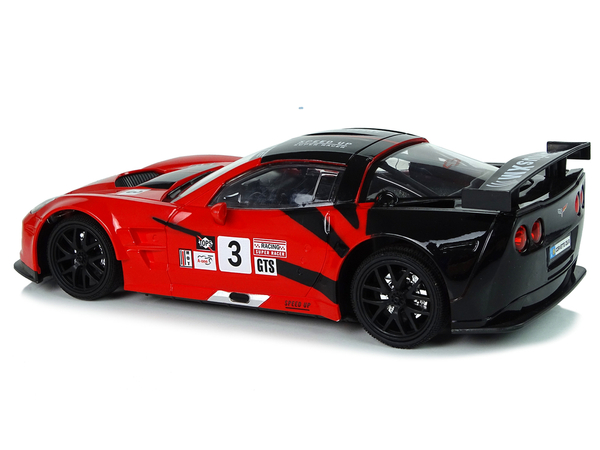 Auto Sportowe Wyścigowe R/C 1:18 Corvette C6.R Czerwony 2.4 G Światła 