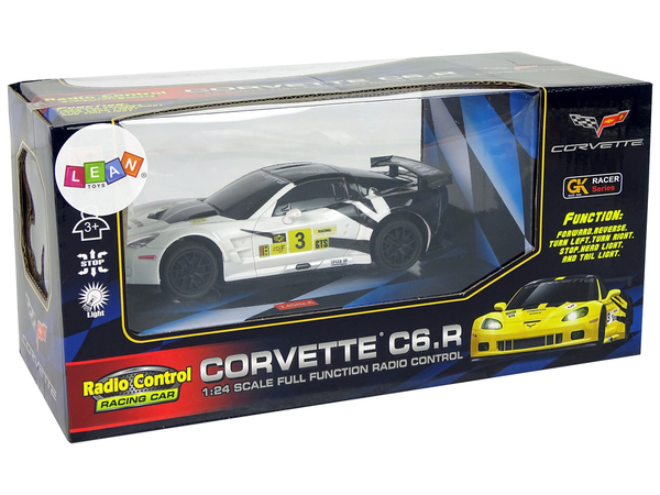 Auto Sportowe Wyścigowe  R/C 1:24 Corvette C6.R Biały 2.4 G Światła 