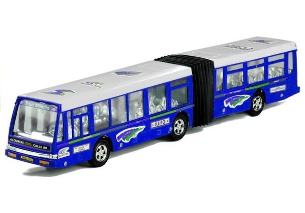 Autobus Przegubowy Friction Duży 41,5 cm Niebieski