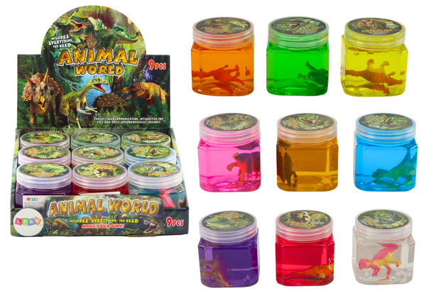 Glutek Slime w Pudełeczku Figurki Dinozaurów 150 g 9 Kolorów