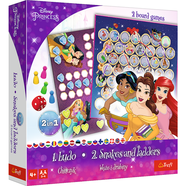 Gra 2w1 Chińczyk / Węże i drabiny - Princess Disney Princess Trefl 02418