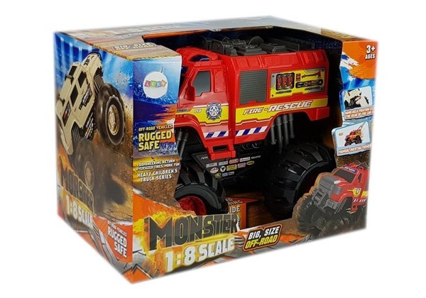 Monster Auto Wóz Strażacki Straż Duże Koła 1:8  40 cm x 30 cm x 35 cm 