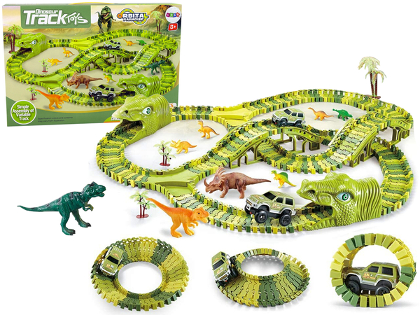 Ogromny Tor Dinozaurów Park Samochód Figurki 