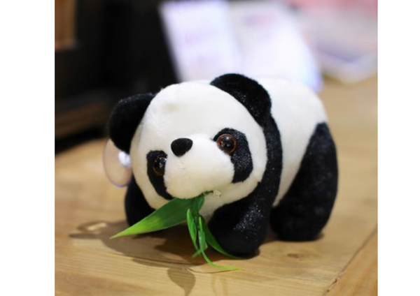 Pluszowa Panda Z Roślinką Maskotka Przyssawka Zawieszka 15cm