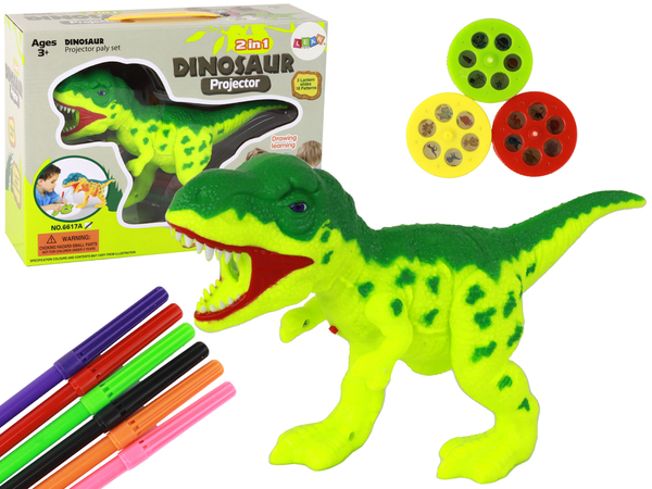 Projektor Dinozaur + Pisaki 18 Obrazków Malowanie 