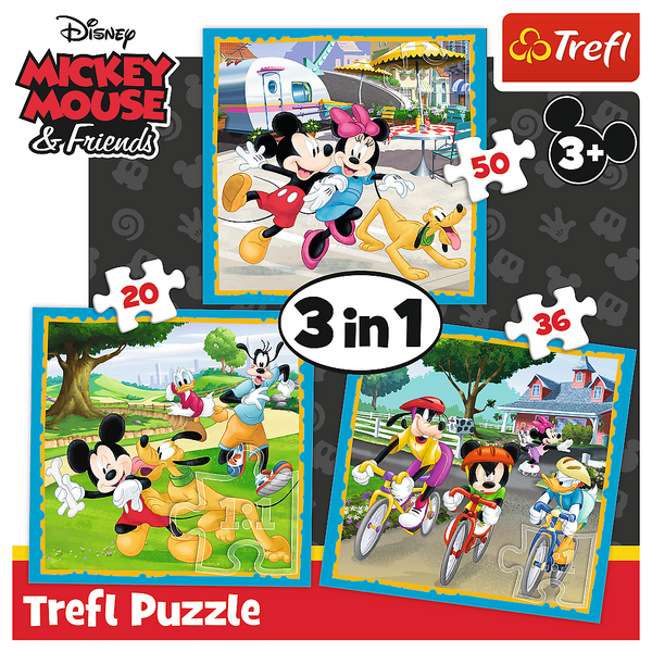 Puzzle - "3w1" - Myszka Miki z przyjaciółmi Trefl 34846