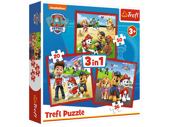 Puzzle - 3w1 - Wesołe pieski Paw Patrol - Viacom PAW Patrol 34867