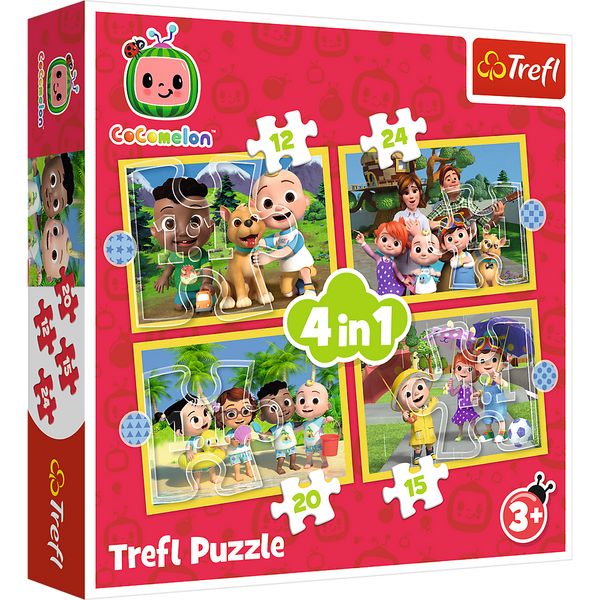 Puzzle - "4w1 (12, 15, 20, 24)" - Cocomelon, Poznaj bohaterów Trefl 34647