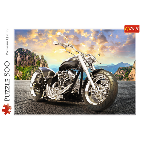 Puzzle 500 el. Czarny motocykl 37384