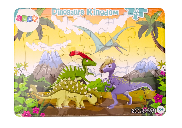 Puzzle Dla Dzieci Dinozaury Plansza Kolorowe 16 El