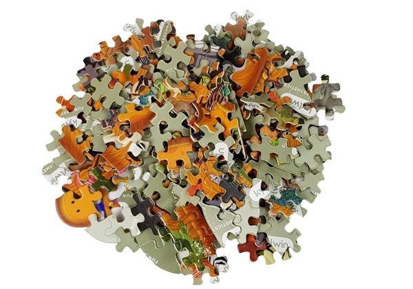 Puzzle Świat Zwierząt 280 Elementów Okrągłe Pudełko 