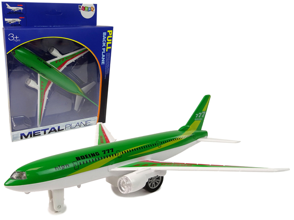 Samolot Pasażerski Boeing 777 Zielony Napęd Światła Dźwięki 