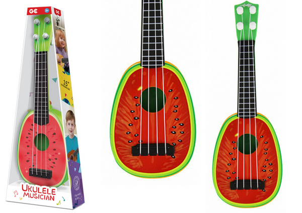 Ukulele Dla Dzieci Mini Gitara 4 Struny Owoc Arbuz 15"