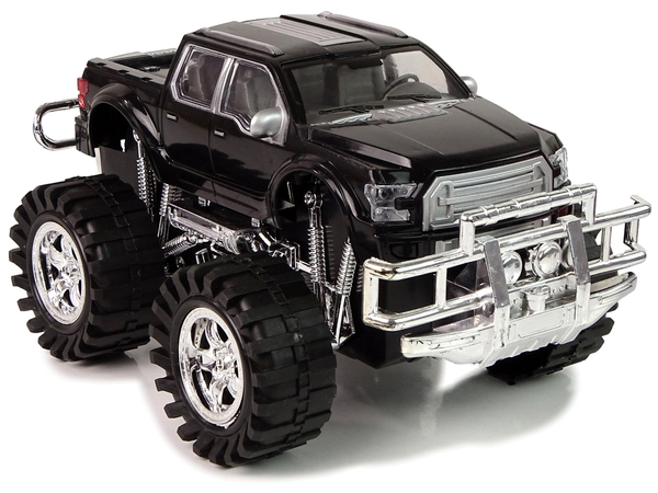 Zestaw Pojazdów Czarny Monster Truck Białe  Laweta 58 cm