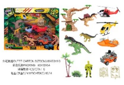 Zestaw Świat Dinozaurów Pojazdy Drzewko 