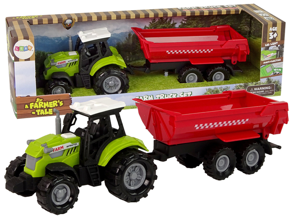 Zielony Traktor z Czerwoną Przyczepką Dźwięk 
