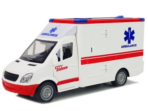 Ambulans Z Napędem Frykcyjnym 1:16 Dźwięk Światła 