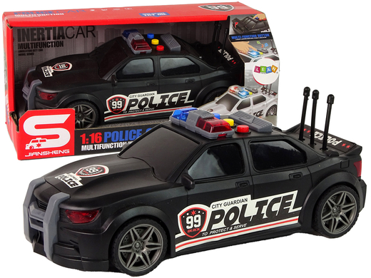 Auto Sportowe Policja 1:16 Czarny Dźwięk 