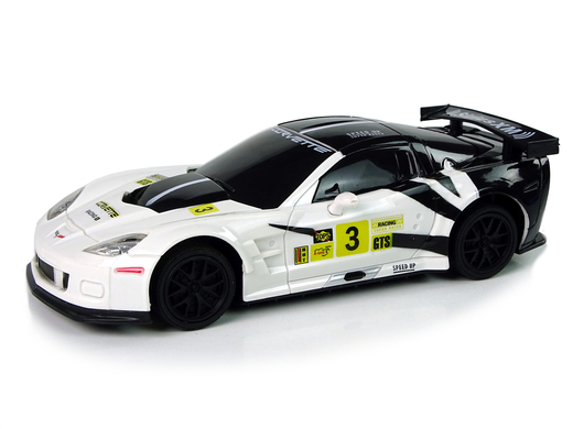 Auto Sportowe Wyścigowe  R/C 1:24 Corvette C6.R Biały 2.4 G Światła 