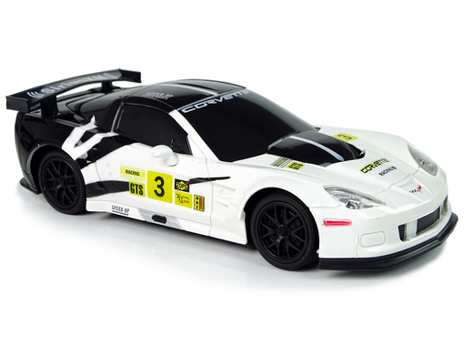 Auto Sportowe Wyścigowe  R/C 1:24 Corvette C6.R Biały 2.4 G Światła 