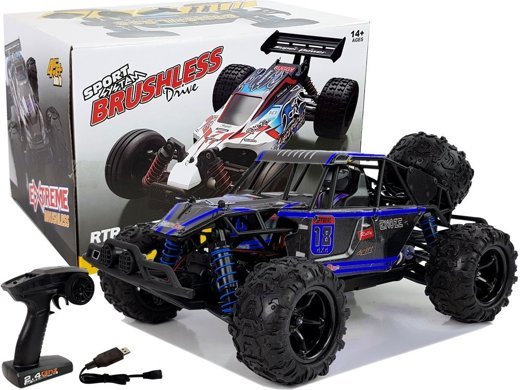 Auto Terenowe Buggy Zdalnie Sterowane 1:18 Niebieskie ENOZE 9303E 45 km/h 