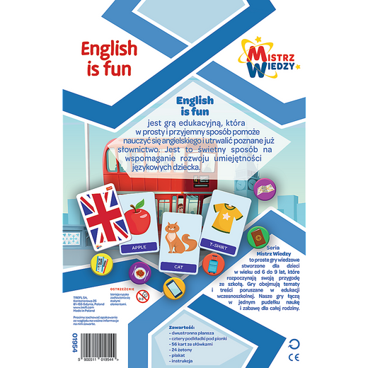 Gra Edukacyjna English is Fun z Serii Mistrz Wiedzy Trefl 01954