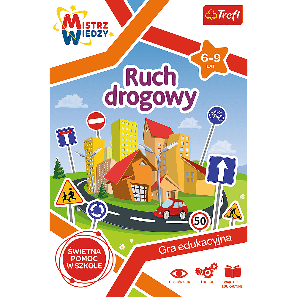 Gra Edukacyjna Ruch drogowy z Serii Mistrz Wiedzy Trefl 01955