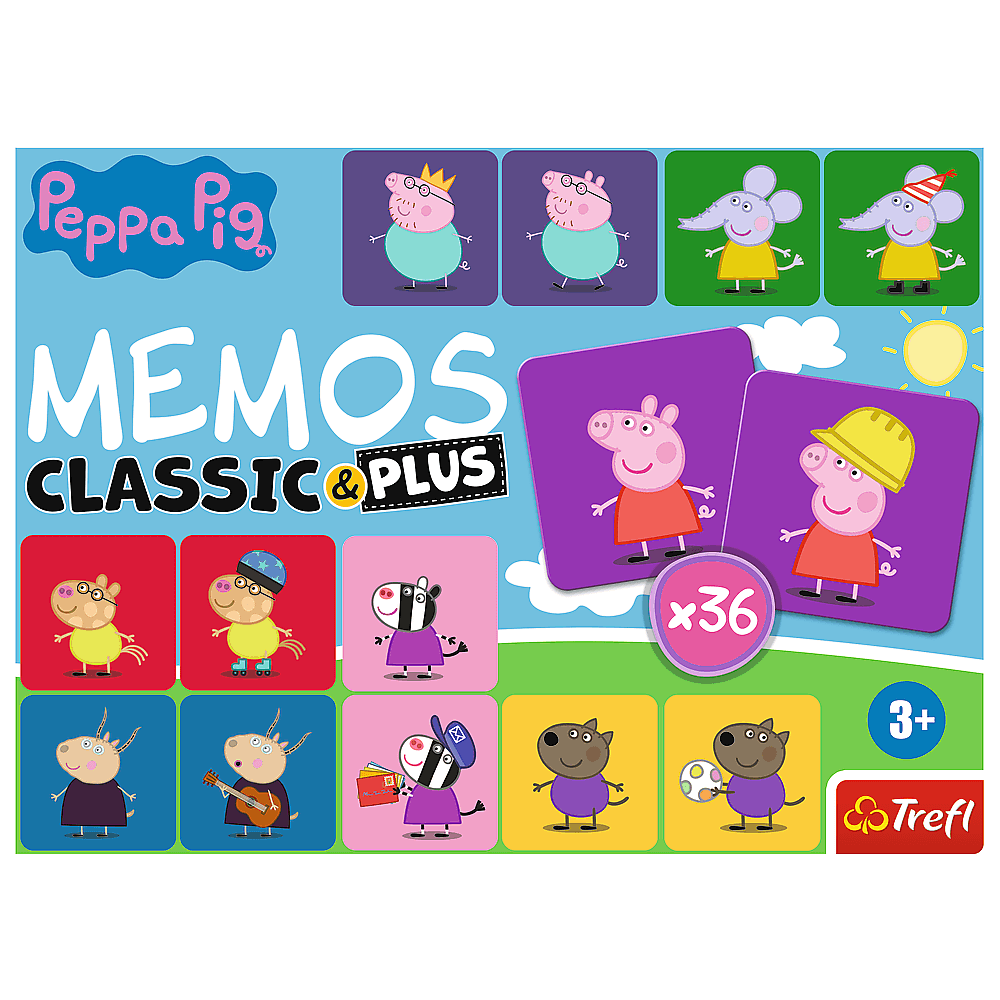 Gra Memos Classic i Plus, Świnka PeppaTrefl 02270