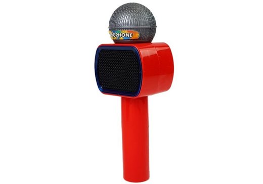 Mikrofon Dziecięcy Bezprzewodowy Karaoke Głośnik Bluetooth Czerwony 