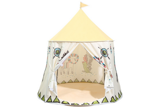 Namiot Indiański Tipi Dla Dzieci Beżowy 125 Cm 