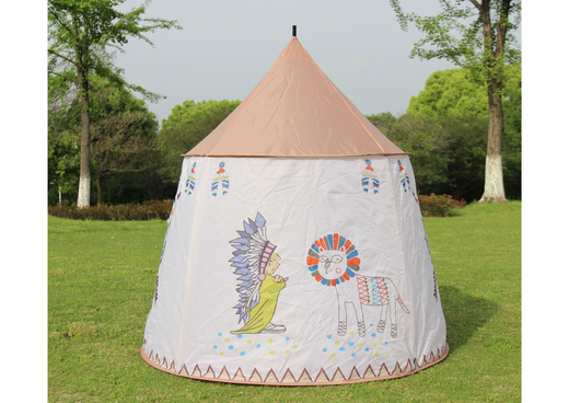 Namiot Indiański Tipi Dla Dzieci Beżowy 125 Cm 