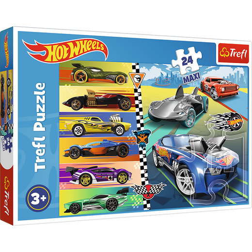 Puzzle - 24 Maxi - Szybkie Hot Wheels - Mattel Hot Wheels 14362