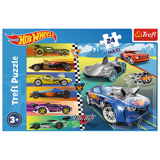 Puzzle - 24 Maxi - Szybkie Hot Wheels - Mattel Hot Wheels 14362