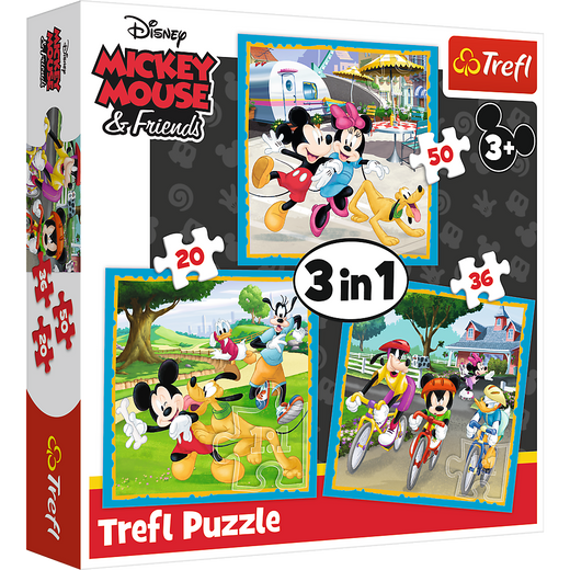 Puzzle - "3w1" - Myszka Miki z przyjaciółmi Trefl 34846