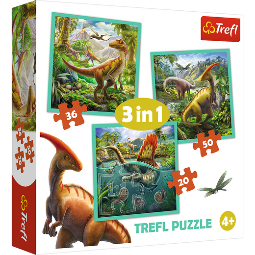 Puzzle - "3w1" - Niezwykły świat dinozaurów Trefl 34837