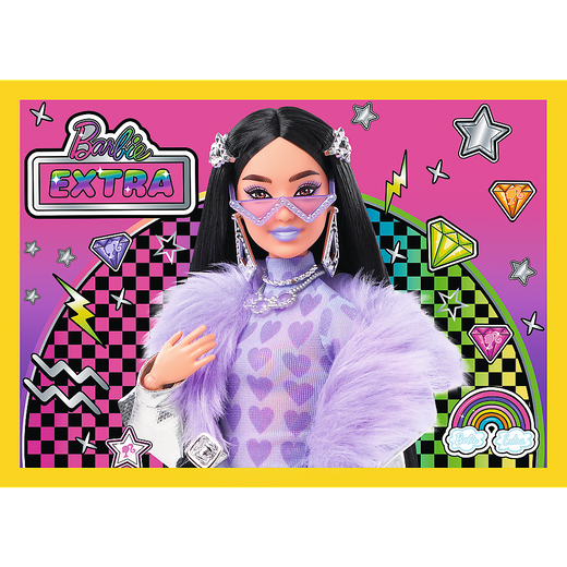 Puzzle - "4w1" - Wesoły świat Barbie Trefl 34626