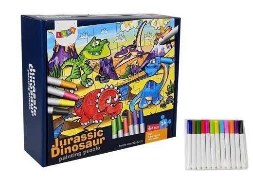 Puzzle Dla Dzieci Do Kolorowania Era Dinozaurów Pisaki 24 el