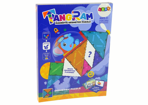 Układanka Tangram 7 Magnetycznych Klocków Puzzle Kolorowe 