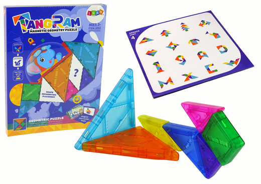 Układanka Tangram 7 Magnetycznych Klocków Puzzle Kolorowe 